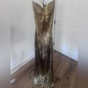 Gold sequin dress